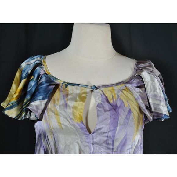 Ted baker 100% Silk Abstract Print Sleeveless Top- 0 - Picture 4 of 6